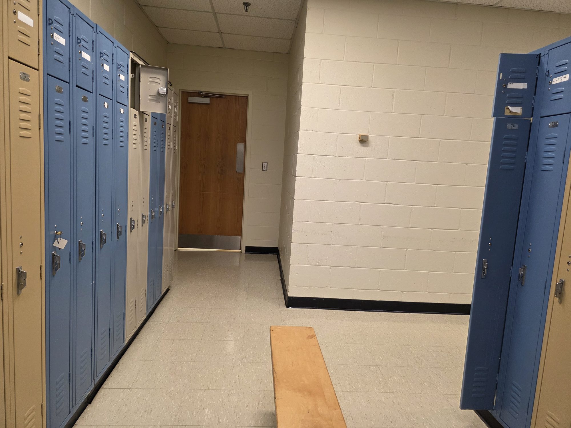 An institutional interior corridor